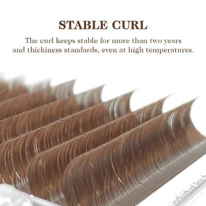 NATUHANA Caramel Colored Lashes Extension Individual Faux Mink Colour False Eyelashes Brown Teal Mocha Lashes For Makeup Tools