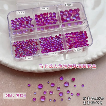 Gun Black Square Rivet Metal Round Ball Cone Alloy Fork Spoon Punk Stars Bowknot Pearl Nail Art Accessories Decorations Manicure