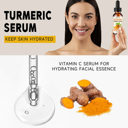 Turmeric Face Serum Anti-Oxidation Dark Spot Corrector Facial Brightening Skin Care Serum for Clearer Smoother Skin