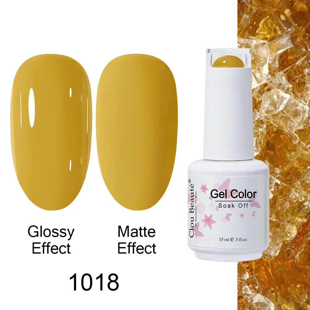 Clou Beaute 15ml Nail Gel Polish Warm Color Dark Red Brown Semi Permanent Nail Art Manicure Soak Off LED UV Varnishes Lacquer