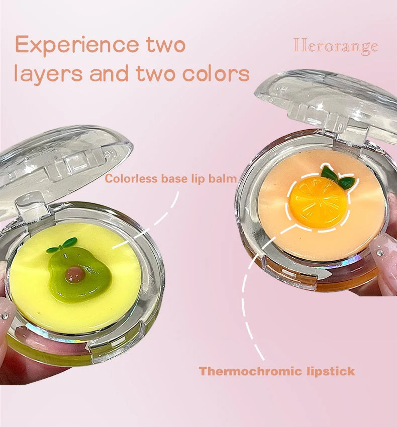 Herorange Nude Tinted Lip Balm Moisturizing Anti-Drying Autumn and Winter Lip Care Lightens Lip Lines Color-Changing Lip Balm