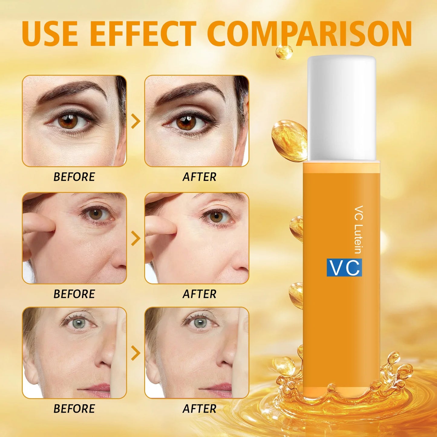 Vitamin C Eye Treatment Oil 10ml - Carotene formula moisturizes, firms & improves texture. Reduces under-eye dryness effectively