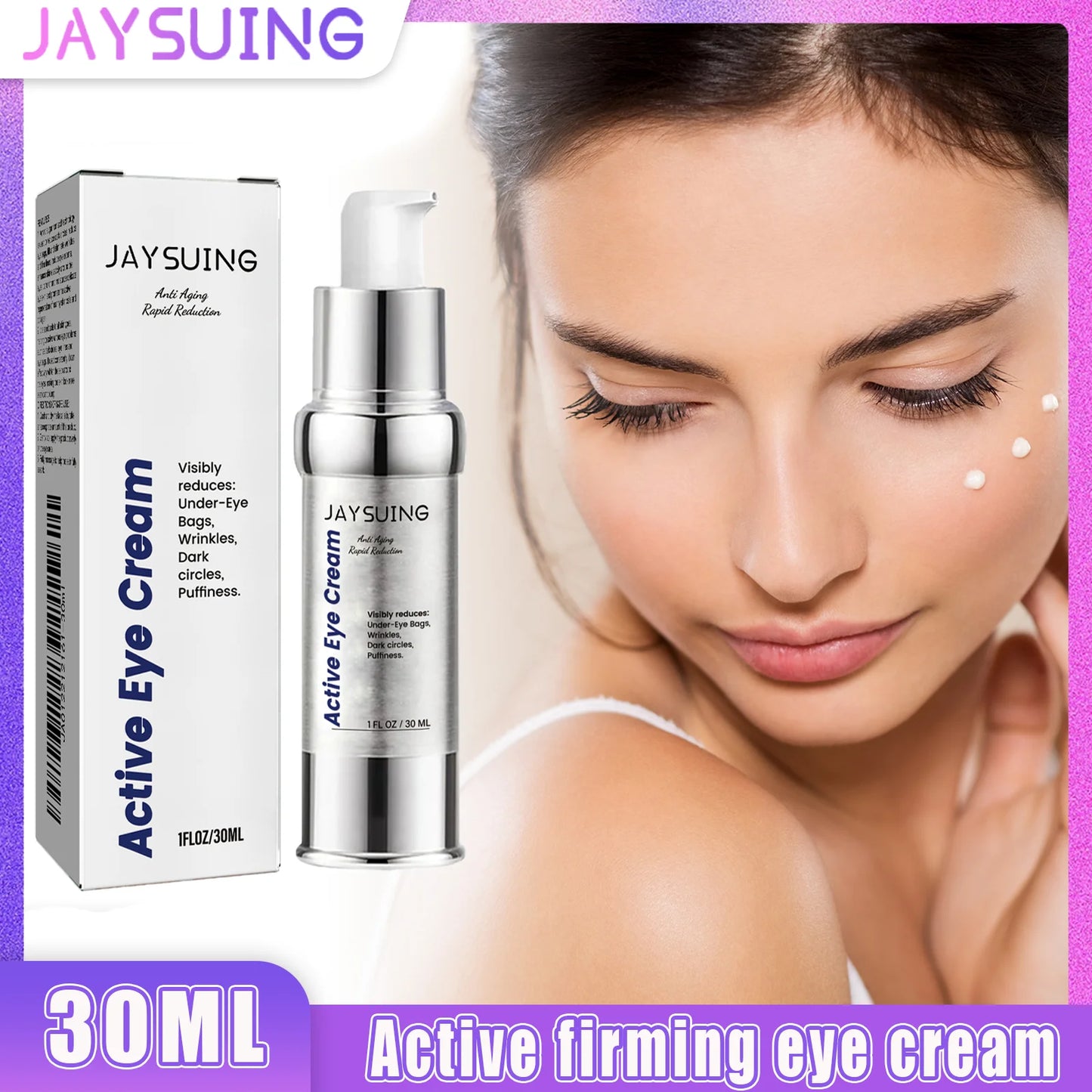 Anti Aging Eye Cream with Hyaluronic Acid Fade Fine Lines Remove Dark Circles Puffiness Moisturizing And Firming for Eye Bags