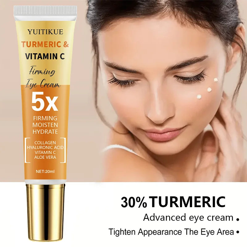 Turmeric & Vitamin C Firming Eye Cream 20ml - 5X Tightening, 30% Turmeric, Moisturizes & Smooths Eye Area