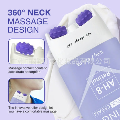 120g KOEC Collagen AH-8 Retinol Lifting Firming Neck Cream Moisturizing Nourishing 360° Roller Massage Design Fast-Absorbing