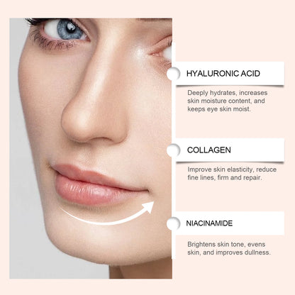 60pcs Pink Rice Collagen Eye Mask Anti Dark Circles Eyes Bags Remover Firming Moisturizing Eye Patches Mild Skin Care Eyes Care