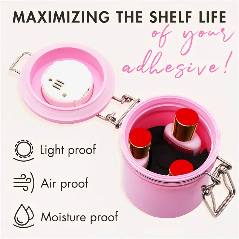Eyelash Glue Storage Tank Display Temperature Humidity Container Adhesive Stand for False Lashes Extension Grafting Makeup Tools