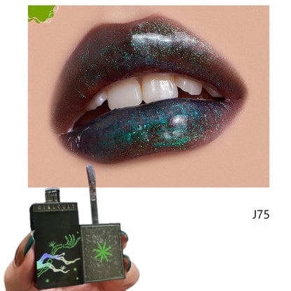 Girlcult Shimmer Lipgloss Green Chameleon Glitter Pearlescent Lipstick Longlasting Hydrating Lipshade 3.5g Girlcut Cosmetic
