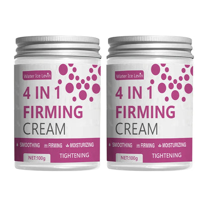 4 in 1 Firming Cream with Hyaluronic Acid, Ginger Oil & Shea Oil, Moisturizes, Firms, Smooths & Tightens for Elastic Skin