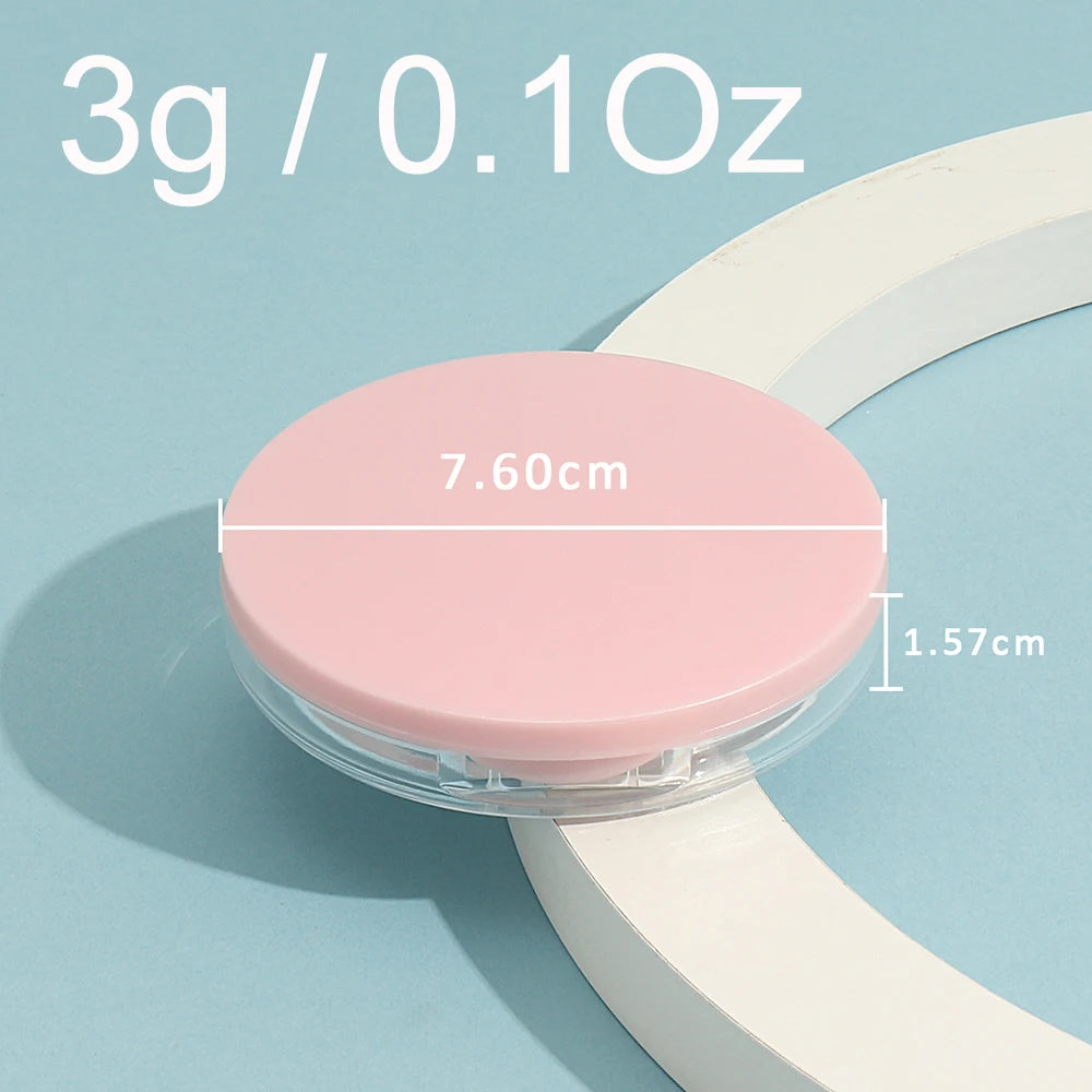 3g Reusable Plastic Empty Powder Case Portable DIY Empty Makeup Container Loose Powder Compact Case with Mirror and Net Sifter