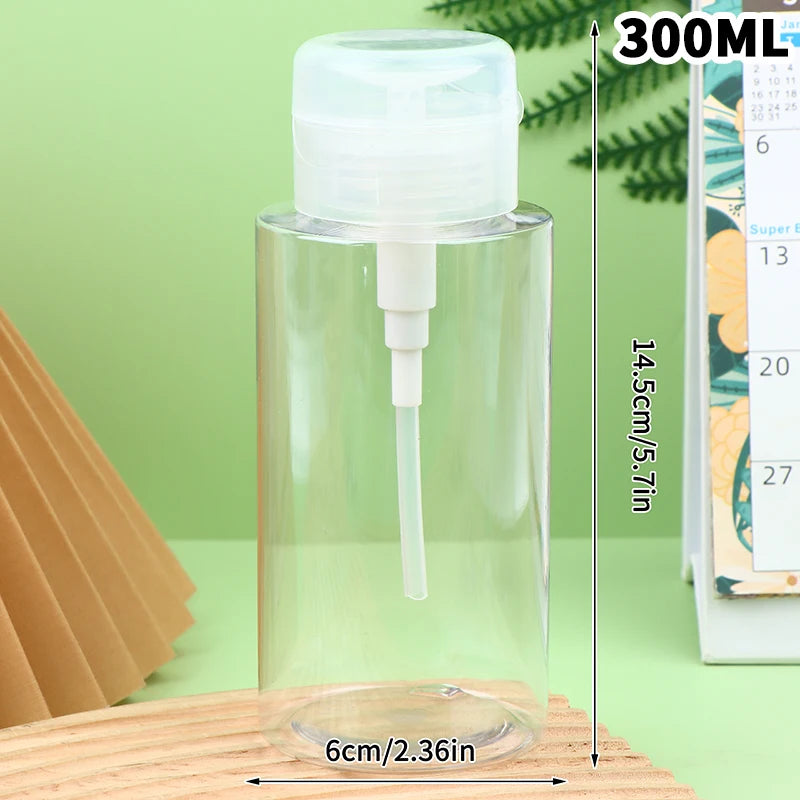 ♥100/150/200/300ml Empty Press Pump Bottle Dispenser Liquid Container Refillable Remover Cleaner Polish Makeup Manicure Tool