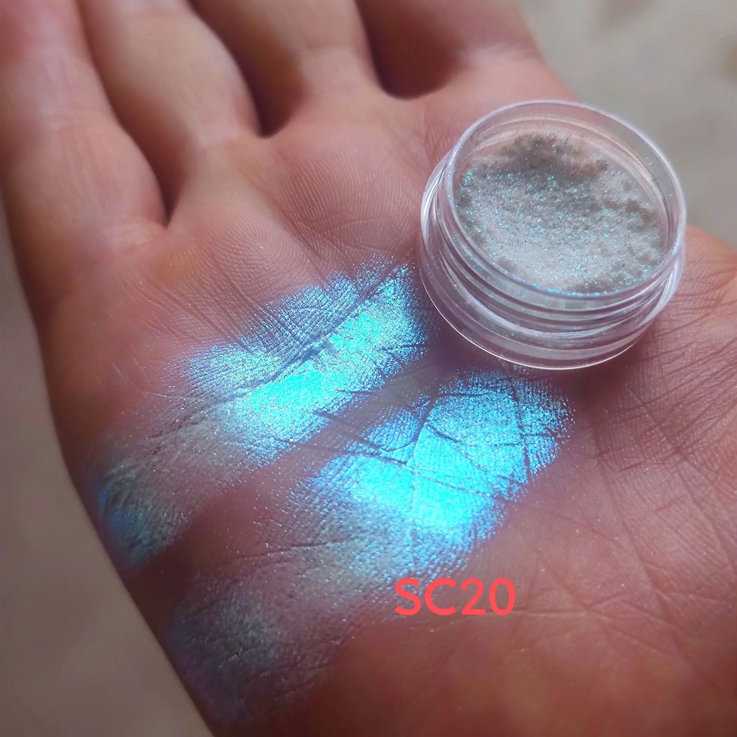 0.25g  White Chameleon Glitter Aurora Pigment Rainbow Highlights Multichrome Pigment Powder