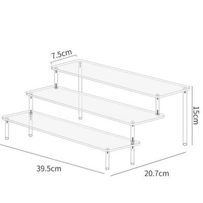 1-4 Tier Acrylic Display Stand Durable Display Rack For Cupcake Perfume Doll Transparent Trapezoidal Blind Box Storage Shelf
