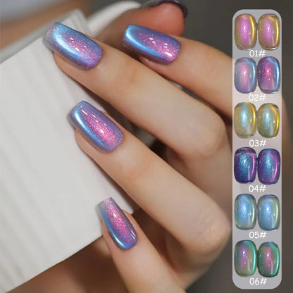 TC 1-6 Pcs Versatile Temperament Highlighting The Whitening Trend Popular And Explosive Antarctic Light Cat Eye Gel Nail Polish