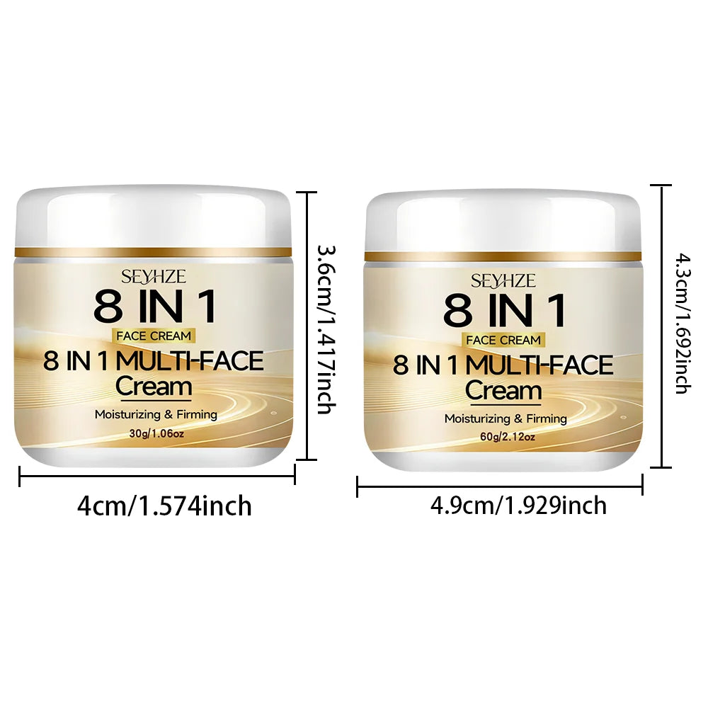 SEYHZE 8-in-1 Multi-Effect Moisturizing Tightening Cream with Ceramides Collagen Niacinamide Retinol Vitamin C Brightening Firmi