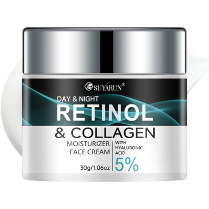 SUYARUN Retinol & Collagen Face Cream - Anti-Aging Moisturizer for Deep Hydration, Firming & Youthful Glow.