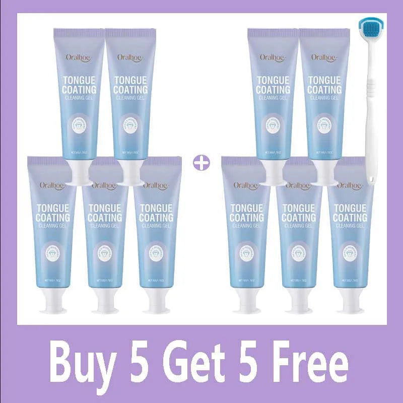50ml Tongue Cleaning Gel Set,For Bad Breath Long Lasting-Freshness Mouth Odor-Eliminators,Tongue Cleaning Paste For Home