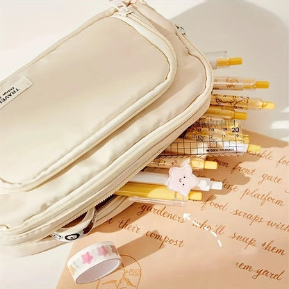 A Large-capacity Multi-layer Pencil Case, A Simple Multi-purpose Student Stationery Box And Makeup Storage Bag