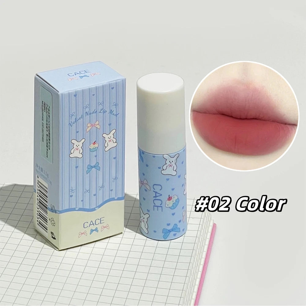 Little Bunny Lip Mud Set Velvet Nude Matte Texture Silky Lipstick Makeup