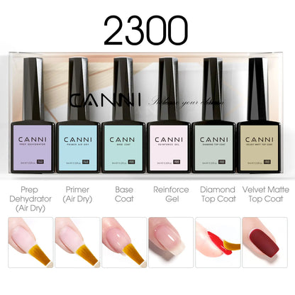 9ml CANNI TPO FREE HEMA FREE Ultra Consistency Nail Gel Polish Set Round Brush Semi Permanent Soak Off UV LED Gel Nail Kit