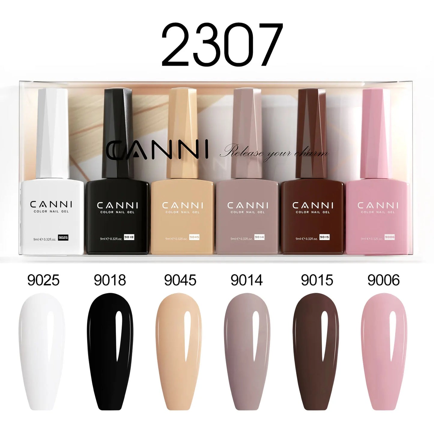 9ml CANNI TPO FREE HEMA FREE Ultra Consistency Nail Gel Polish Set Round Brush Semi Permanent Soak Off UV LED Gel Nail Kit