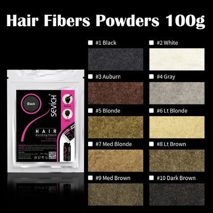 SEVICH 100g Hair Fibers Refill Bag Bald Extension Hair Growth Powder Salon Professional Hair Treatment Unisex Hair Loss Products