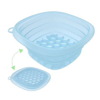 Portable Foldable Face Ice Bath Bowl for Facials Plunge Dipping Face Skincare Cold Compress Ice Therapy Wash Basin with Ice Tray