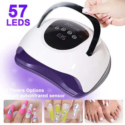 Professional 57LED Nail Lamp 4 Timer Modes LCD Display Fast curing Gel Nail Dryer Manicure Salon Tools for Acrylic Gel Art