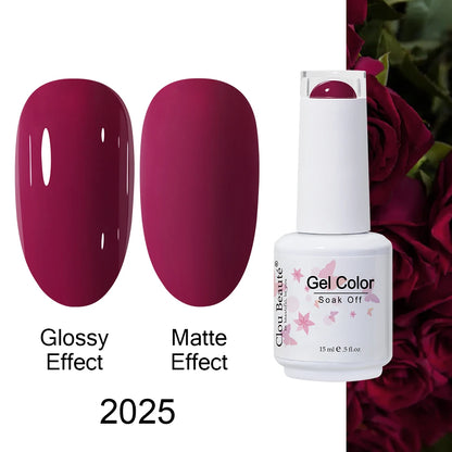 Clou Beaute 15ml Nail Gel Polish Warm Color Dark Red Brown Semi Permanent Nail Art Manicure Soak Off LED UV Varnishes Lacquer