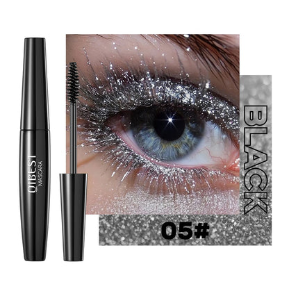 Pink Diamond Mascara Sweat Proof Glitter Eyelashes Shining Sequins Quick Dry Lasting Curling Thick Length Mascara Shimmer Makeup