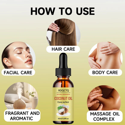 RDQCTQ Coconut Oil for Dry Hair & Sensitive Skin- Natural Moisturizer & Nourishing Treatment
