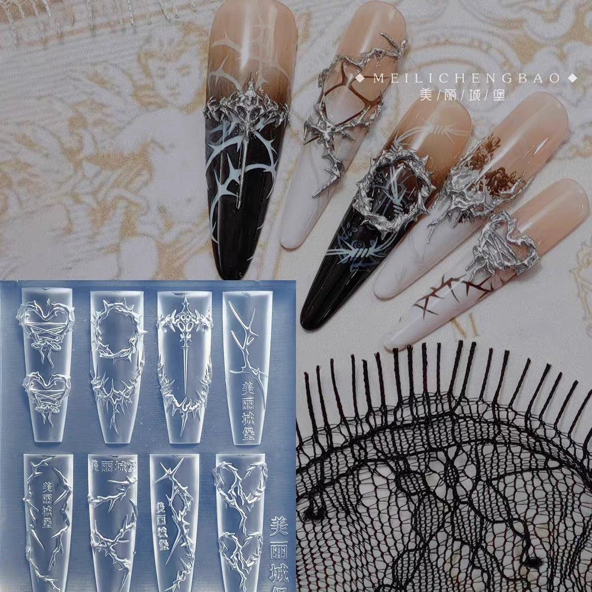 1Pc Snake  New Year Rose Snake  3D Acrylic Mold Nail Art Decorations  DIY Silicone Nail Art Templates Nail  Mold