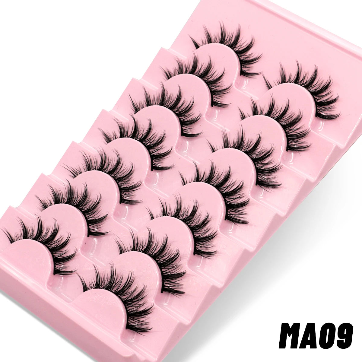 GROINNEYA Manga Lashes 5/7 pairs Eyelashes 3D Natural False Lashes Fluffy Soft Cross Wispy Natural Eyelash Extension Makeup