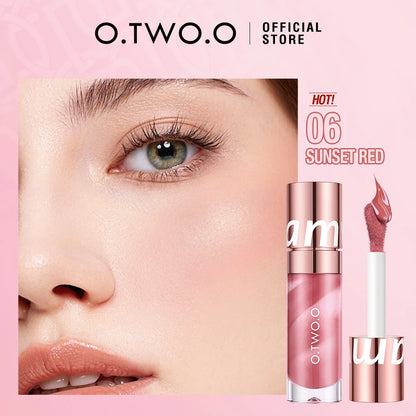O.TWO.O Watercolor Liquid Blush Moisturizing Long Lasting Natural Silky Non-sticky Matte High Pigment Sexy Red Pink Blush Makeup