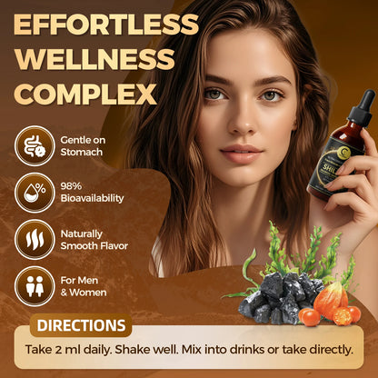 Shilajit Liquid Drops with Sea Moss, Ashwagandha, Maca, Moringa Liquid Vitamins for Women and Men -Trace Minerals+HerbalFusion