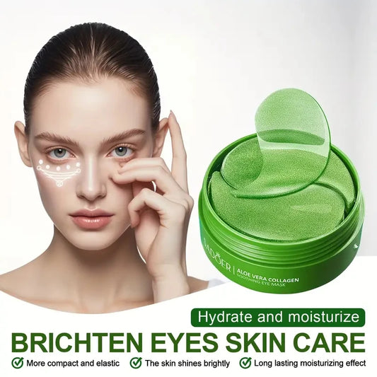 60pcs Aloe Vera Collagen Eye Mask Anti Dark Circles Removal Eyes Bags Moisturizing Anti-aging Wrinkle Eye Patches Eyes Skin Care