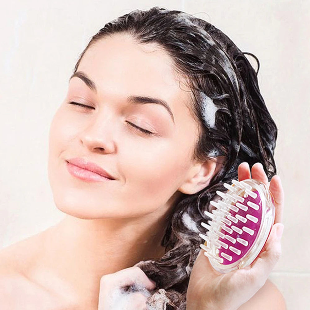 New crystal clear shampoo brush scalp massager hair growth shampoo brush silicone head massage brush home cleaning massage