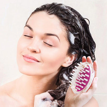 New crystal clear shampoo brush scalp massager hair growth shampoo brush silicone head massage brush home cleaning massage