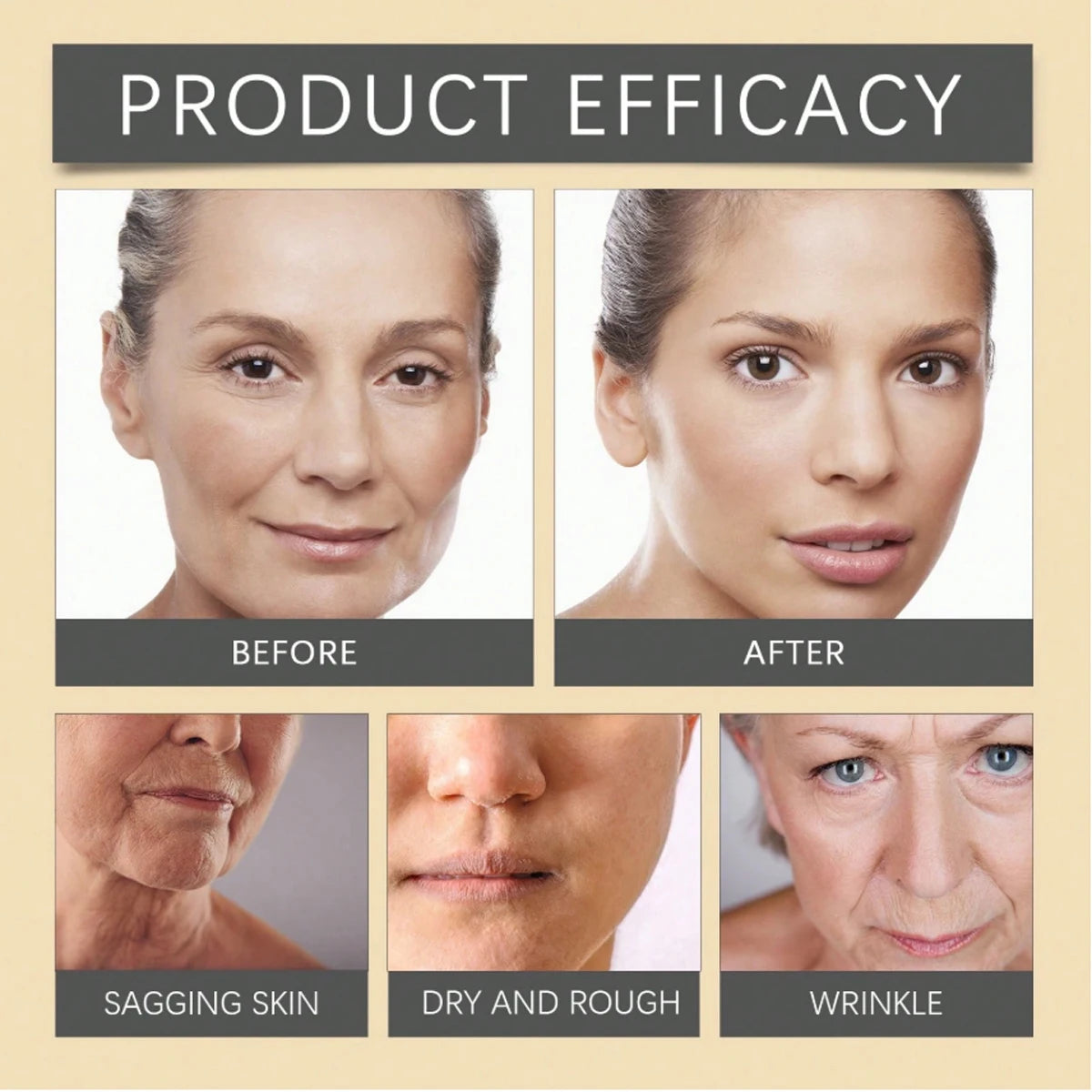 Bee Venom Hyaluronic Acid Acetyl Hexapeptide-8 Boosts Collagen Reduces Wrinkles Moisturizes Improves Elasticity Smoothes Fine Lines