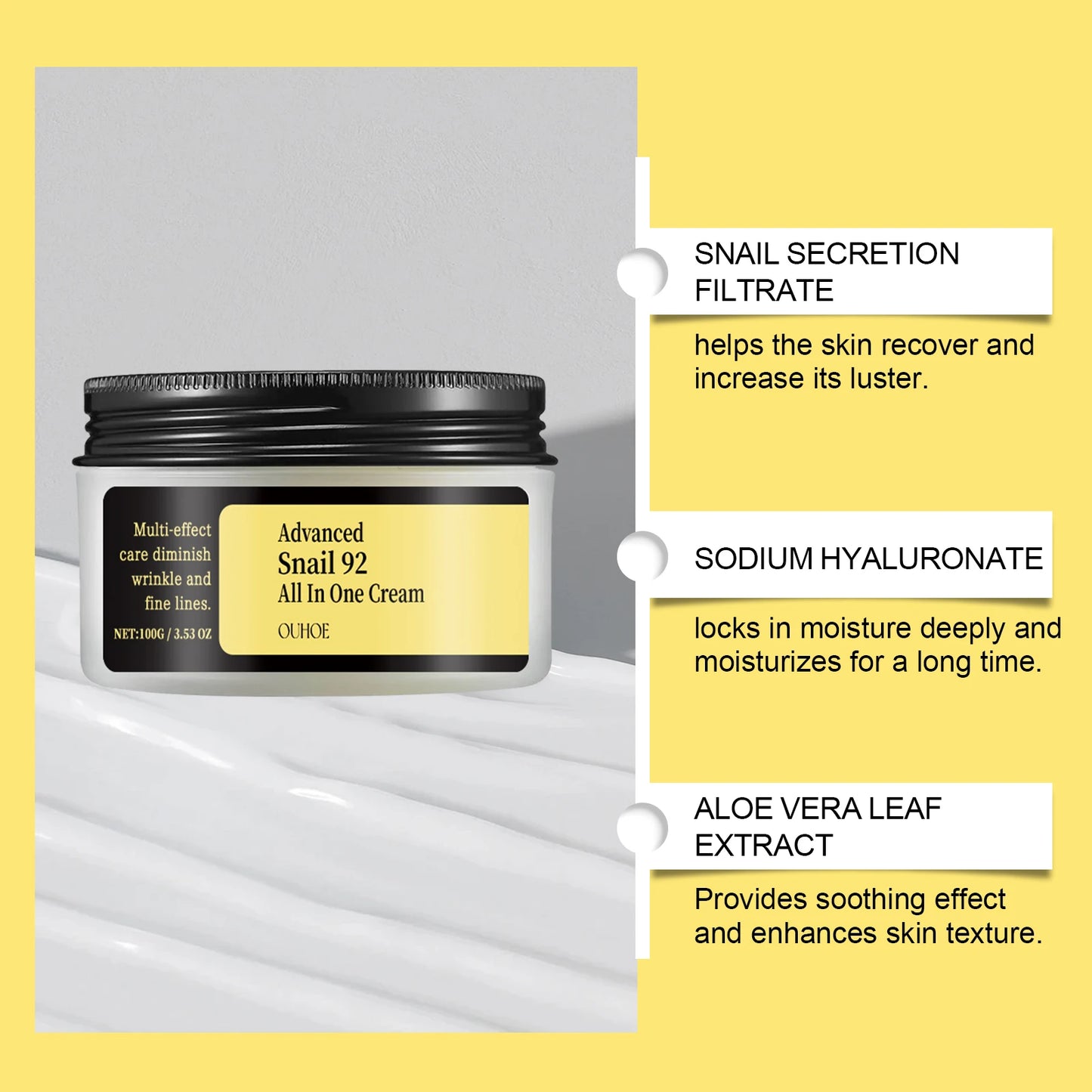 Snail Vitamin C Smear Mask Hydrating Firming Pore Refining Facial Care Fade Spots Blemishes Brightening Gentle Face Skincare