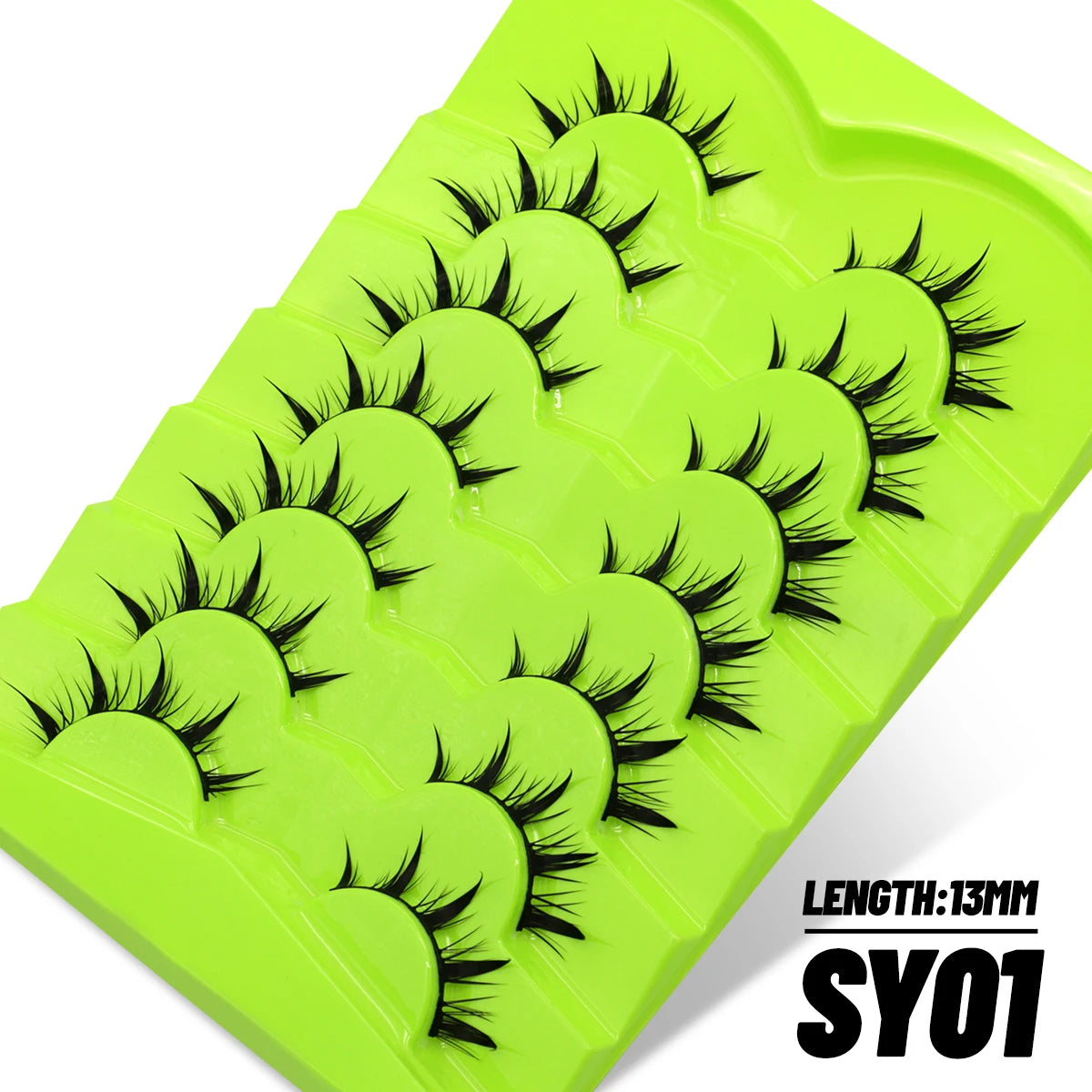 GROINNEYA Manga Lashes 5/7 pairs Eyelashes 3D Natural False Lashes Fluffy Soft Cross Wispy Natural Eyelash Extension Makeup