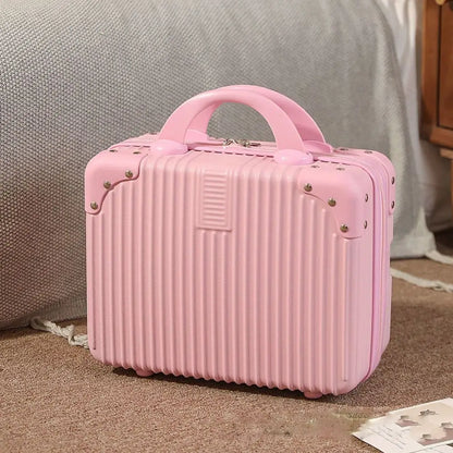 14 inch Lightweight Mini Travel Suitcase Cosmetic Box Waterproof Hand Luggage Organizer Makeup Case Protable Small Boarding Case