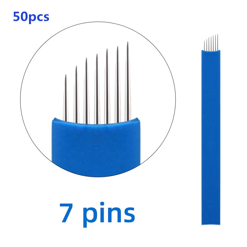 20/50pcs Microblading 0.18-0.25mm Tebori Blades Needles Tattoo Needle 7 9 11 12 14 16 18 21 Pin U shape Eyebrow Needles Makeup