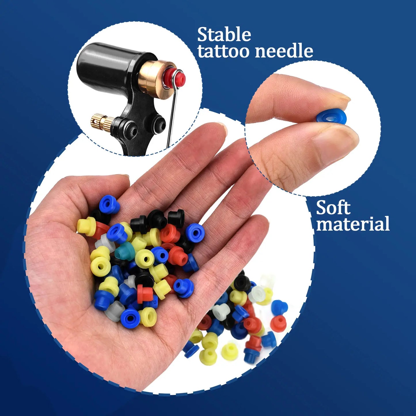 100Pcs Tattoo Supplies Silicone Durable Rubber Grommets Nipples "T" Type Needle Pad Tattoo Machine Accessory Armature Bar Tools