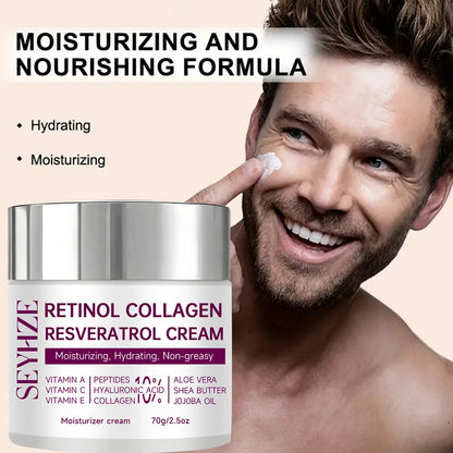 SEYHZE Retinol & Collagen Moisturizing Cream with Resveratrol HA & Niacinamide 40g/70g Day Night Anti-Aging Skin Care for Men Wo