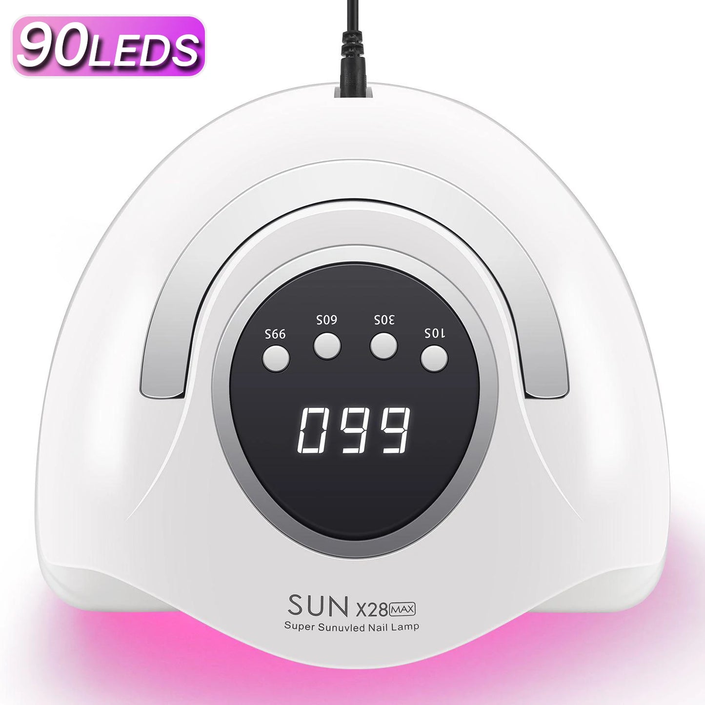 DianaBeauty 380W Professional UV LED Nail Lamp For Quick Drying Gel Nail Polish 90LEDS Gel Drying Lamp With 4 Timer Setting