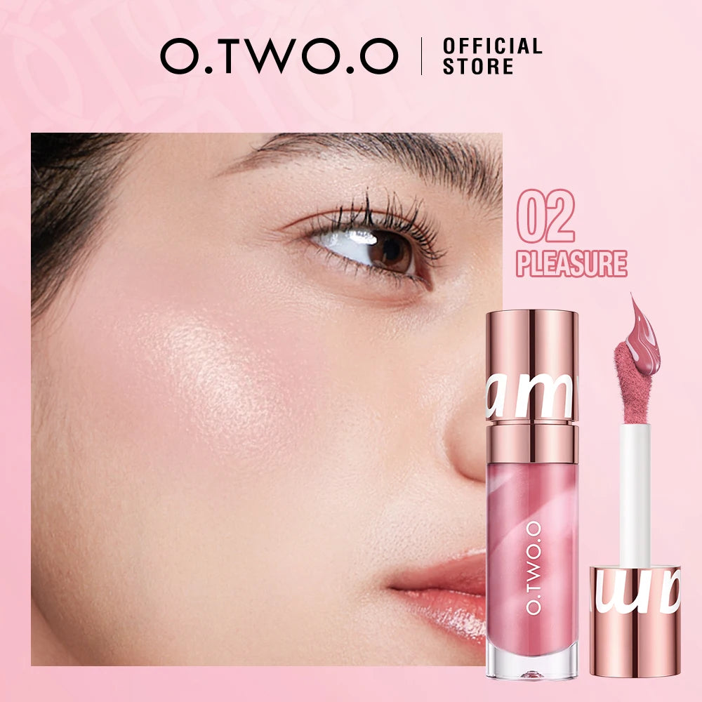 O.TWO.O Watercolor Liquid Blush Moisturizing Long Lasting Natural Silky Non-sticky Matte High Pigment Sexy Red Pink Blush Makeup
