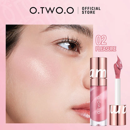 O.TWO.O Watercolor Liquid Blush Moisturizing Long Lasting Natural Silky Non-sticky Matte High Pigment Sexy Red Pink Blush Makeup