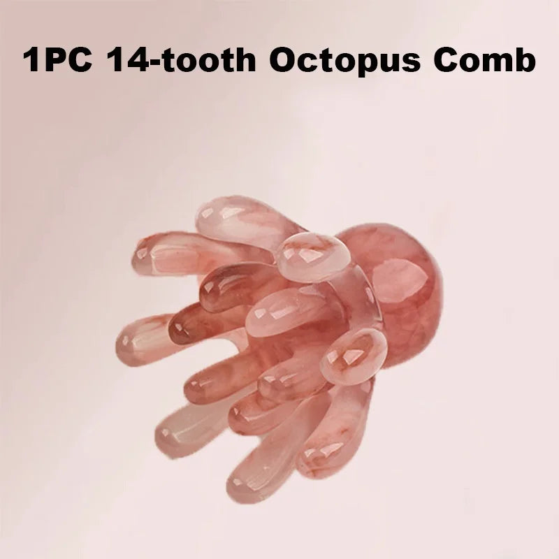 Octopus Massage Comb 8/14 Tooth Resin  Korean Hair Care Acupressure Stress Relief Anti-Hair Loss Portable Head Massager for Home