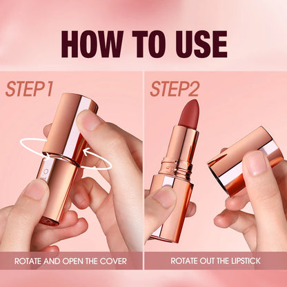 O.TWO.O Matte Lipstick Lip Tint 3 Colors Waterproof Long Lasting Non-stick Cup Sexy Highly Pigmented Velvet Lip Sticks Lip Stain
